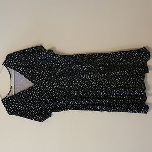 Black and White Polka Dot Faux Wrap Dress Size 2x